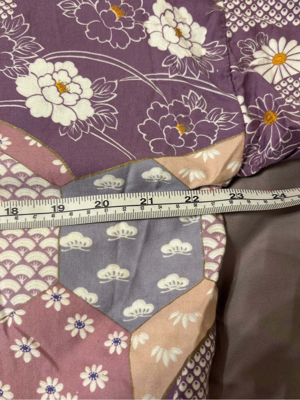 Vintage Japanese Yukata Kimono Robe 100% Cotton Floral Made in Japan OS - Picture 9 of 12